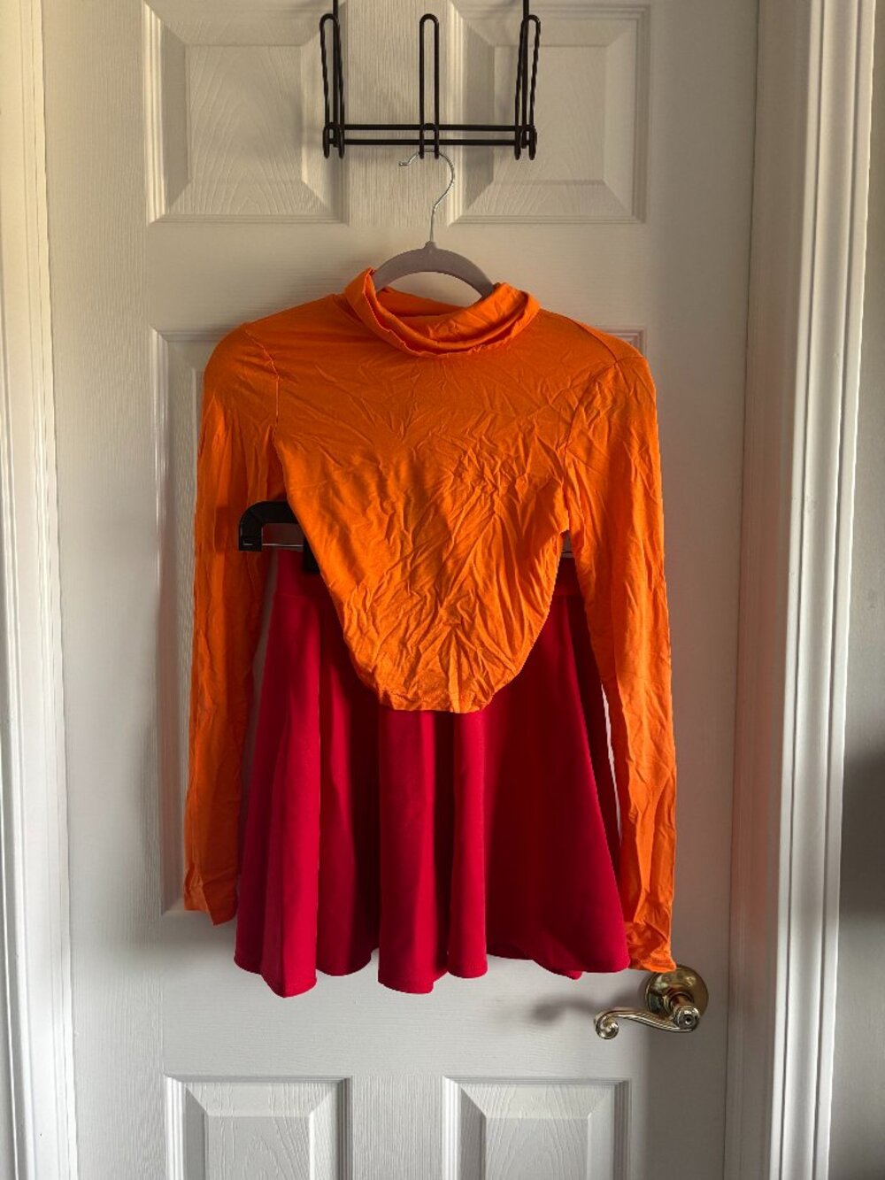 Velma Dinkley Scooby Doo Costume Cosplay Set (skirt, shirt, stockings)